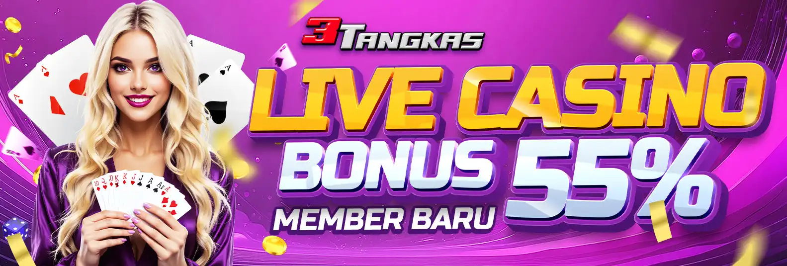 BONUS MEMBER BARU 55% LIVE CASINO